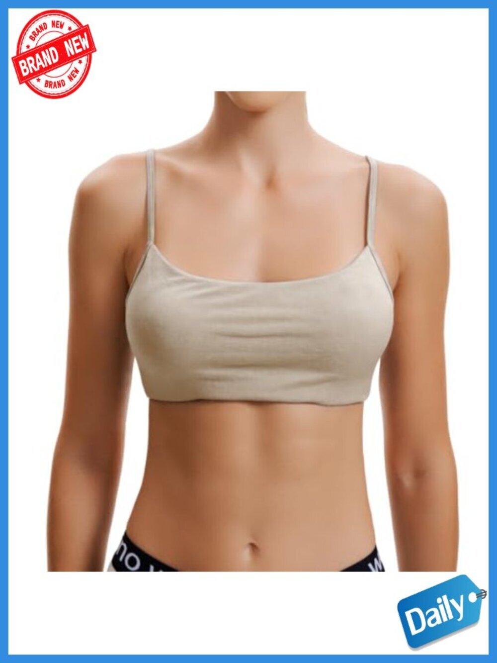 Merino Wool Spaghetti Strap Pullover Bra - Wireless Triangle Bralette with